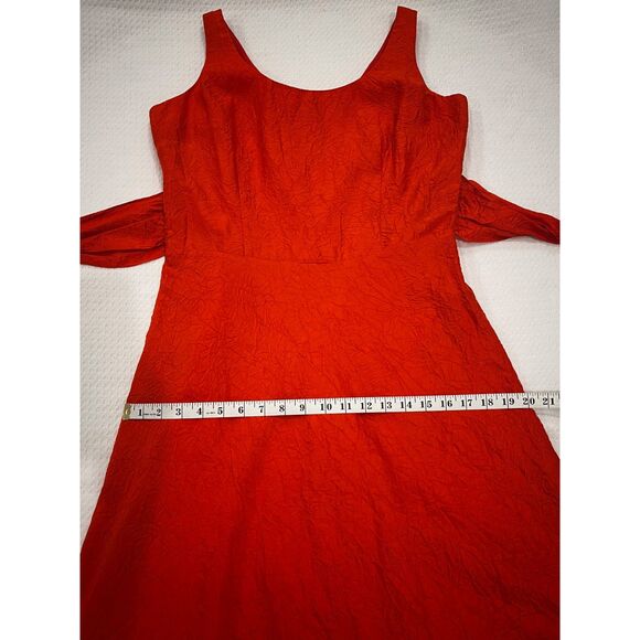 Coldwater Creek Silk Burnt Orange Sleeveless Midi Western Style Dress Size 10 - Picture 9 of 15